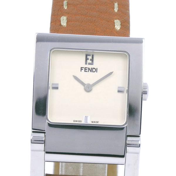 FENDI Watches Quartz Olologi Stainless Steel,Leather 004-5200G-452 Brown Dial color:beige Women Used Authentic