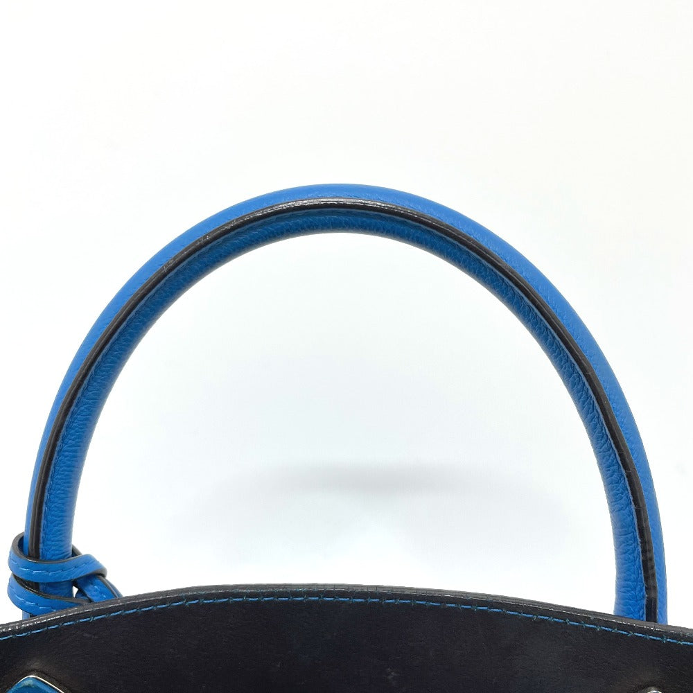 Dior Tote Bag leather blue Handbag Crossbody open bar handbag Women Used Authentic