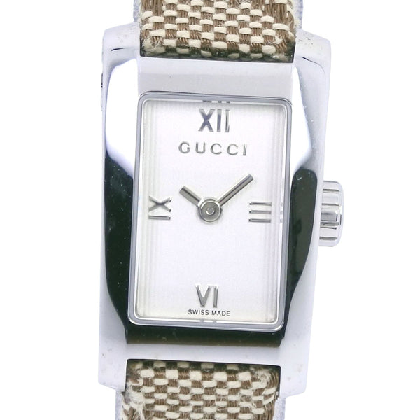 GUCCI Watches Quartz Stainless Steel,GG Canvas 8600L white Dial color:White Women Used Authentic