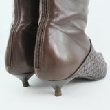 BOTTEGAVENETA boots INTRECCIATO Knee-high boots Calfskin Brown Women Used Authentic