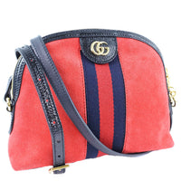 GUCCI Shoulder Bag Ofidia Suede, Leather 499621 Red unisex(Unisex) Used Authentic