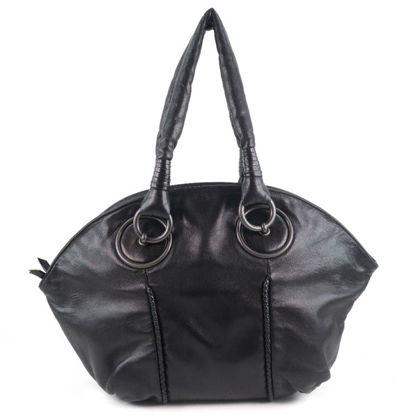 BOTTEGAVENETA Handbag leather black Women Used Authentic