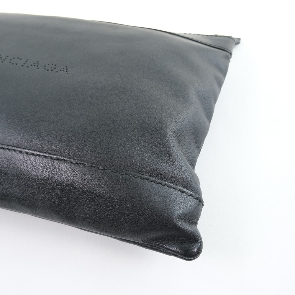 BALENCIAGA business bag 37373 Calfskin black Clutch bag Navy clip M unisex(Unisex) Used Authentic