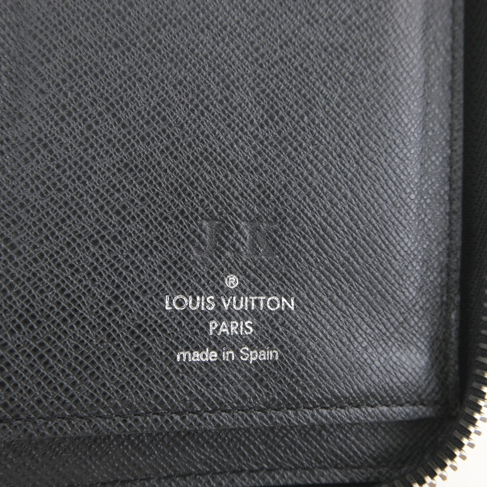 LOUIS VUITTON Long Wallet Purse M32822 Taiga black Zippy Wallet Vertical unisex(Unisex) Used Authentic