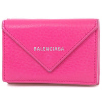 BALENCIAGA Tri-fold wallet Paper mini leather 391446 pink Women Used Authentic