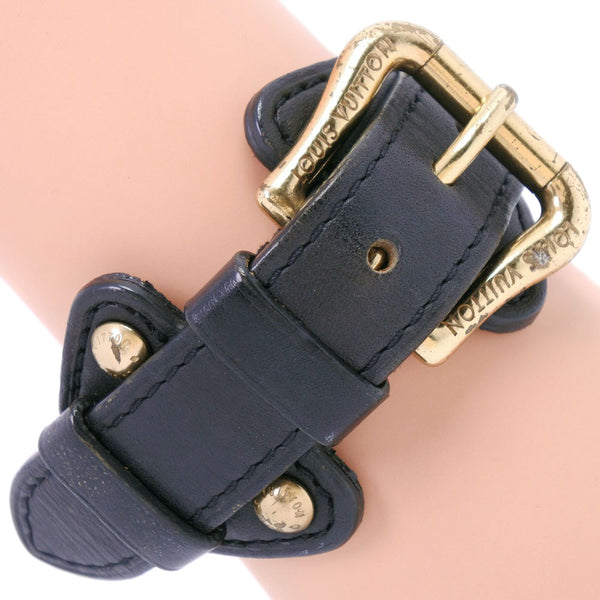 LOUIS VUITTON bracelet Teda GM leather M92480 black(Unisex) Used Authentic