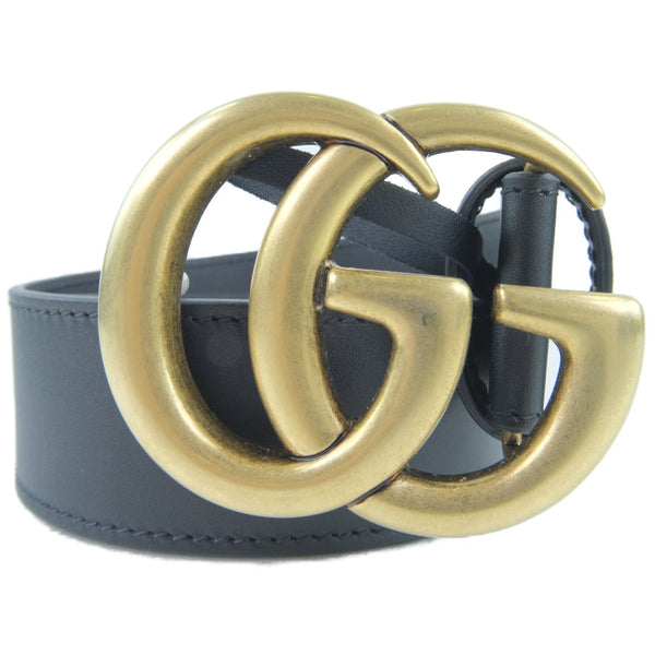 Gucci Belt GG Armont Calfskin 525040 Unisexe noir (Unisexe) utilisé authentique