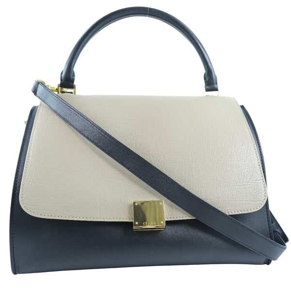 CELINE Handbag 2WAYShoulder Trapeze Calfskin, suede Black / blue / beige Women Used Authentic
