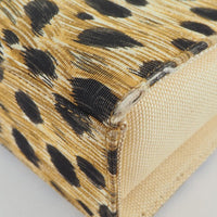 Christian Dior Handbag Leopard canvas yellow Women Used Authentic