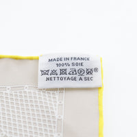 HERMES scarf gavroche serie Carre45 silk beige Women Used Authentic