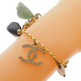 CHANEL bracelet Colored stone Clover COCO Mark Plated Gold, Natural Stone gold Women Used Authentic