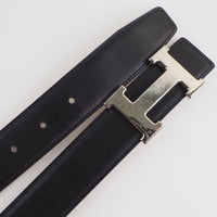 Belt Hermes * Produit vendu (sortie) Constance H ceinture 70 Epsom, Femmes noires en métal utilisées authentiques
