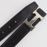 Belt Hermes * Produit vendu (sortie) Constance H ceinture 70 Epsom, Femmes noires en métal utilisées authentiques