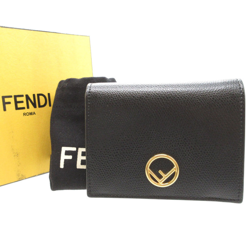 FENDI Bifold Wallet 8M0387 leather black Ehuise Fendi Women Used Authentic