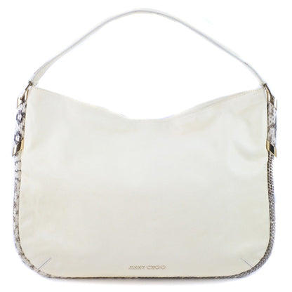 JIMMY CHOO Shoulder Bag leather White Women Used Authentic