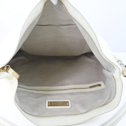 JIMMY CHOO Shoulder Bag leather White Women Used Authentic