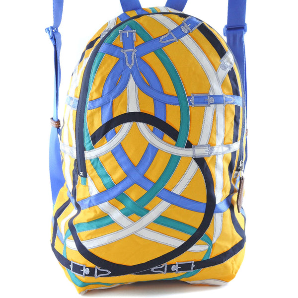 HERMES Backpack Air silk backpack Silk,Canvas 071922CK yellow unisex(Unisex) Used Authentic