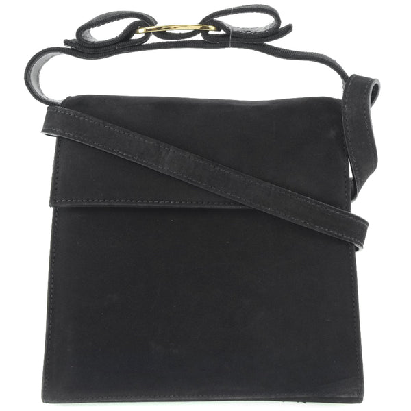 Salvatore Ferragamo Handbag 2WAYShoulder Vala Suede black Women Used Authentic
