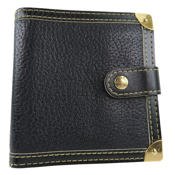 LOUIS VUITTON Bifold Wallet Suhari Compact zip Goatskin M91828 black unisex(Unisex) Used Authentic