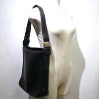 Salvatore Ferragamo Shoulder Bag one belt Vala Calfskin EE-21 8719 black Women Used Authentic