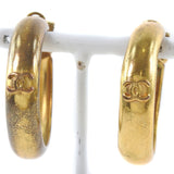 CHANEL Earring hoop COCO Mark Plated Gold gold Women Used Authentic