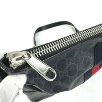 GUCCI Shoulder Bag messenger bag Crossbody GG Supreme Shelley PVC / Leather 474139 black mens Used Authentic