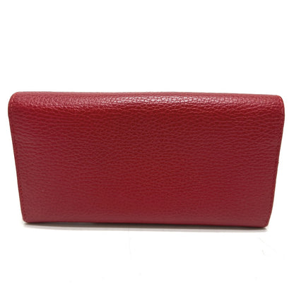 GUCCI Long Wallet Purse 456116 leather Red FF Marmont Women Used Authentic