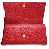 GUCCI Long Wallet Purse Two fold FF Marmont leather 456116 Red Women Used Authentic
