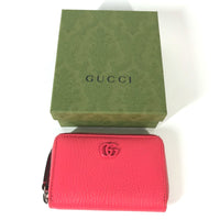 GUCCI Coin case Wallet Coin Pocket Double G zip around wallet leather 644412 pink Women Used Authentic