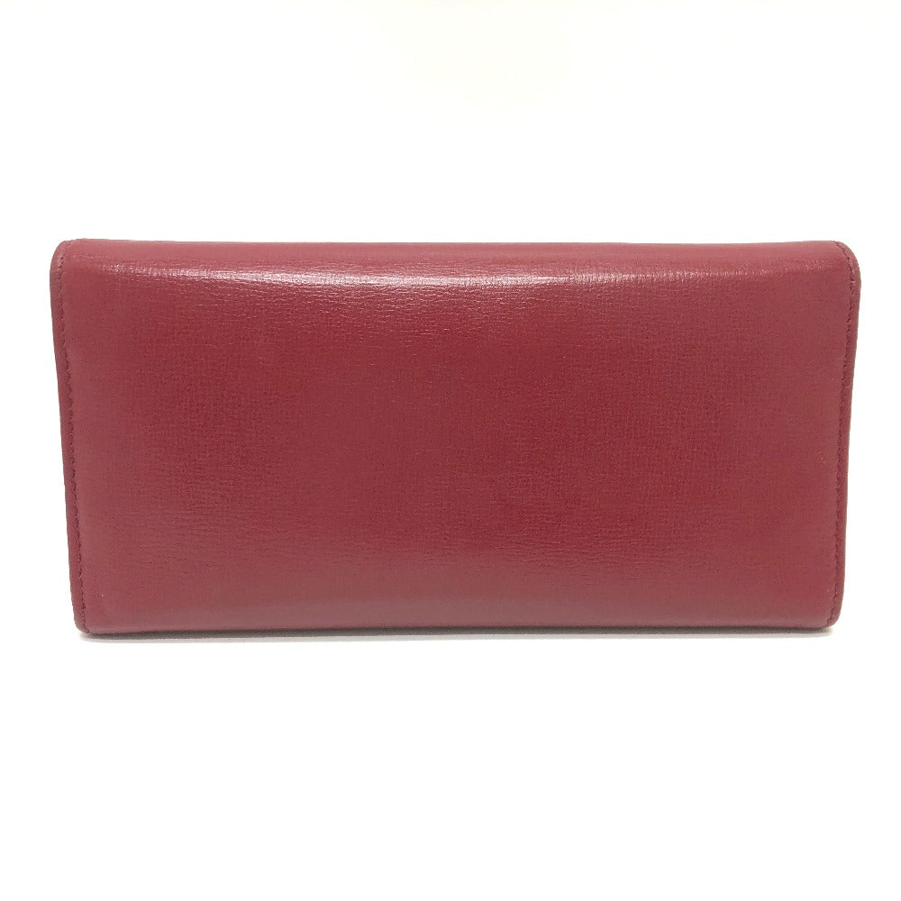 GUCCI Folded wallet 598531 leather Red Marina Interlocking G Women Used Authentic