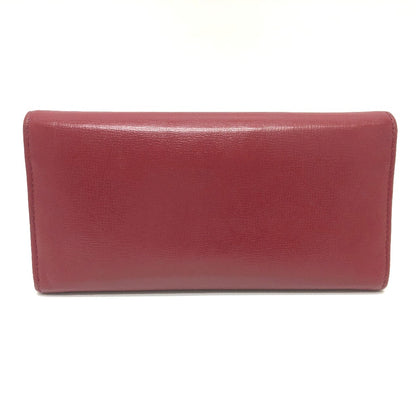 GUCCI Folded wallet 598531 leather Red Marina Interlocking G Women Used Authentic