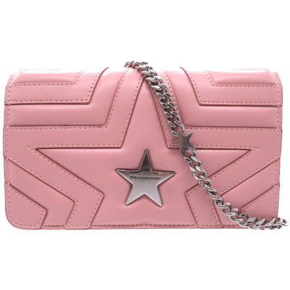 Stella McCartney Shoulder Bag Synthetic leather pink Star Women Used Authentic