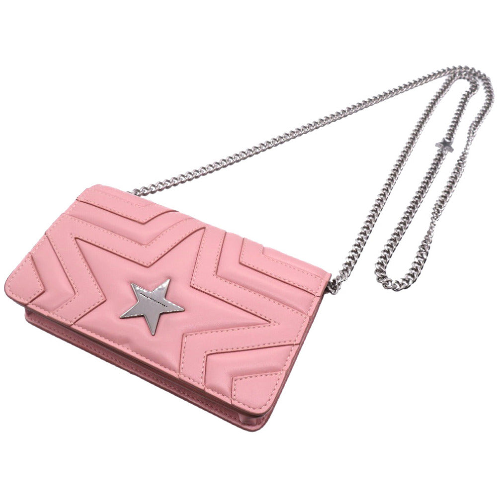 Stella McCartney Shoulder Bag Synthetic leather pink Star Women Used Authentic