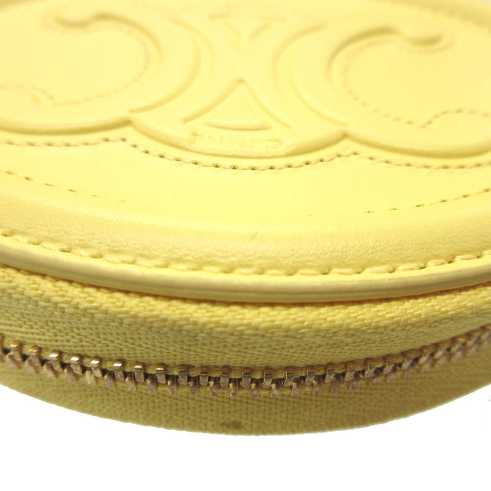 CELINE Coin case 10I483 leather yellow Triomphe