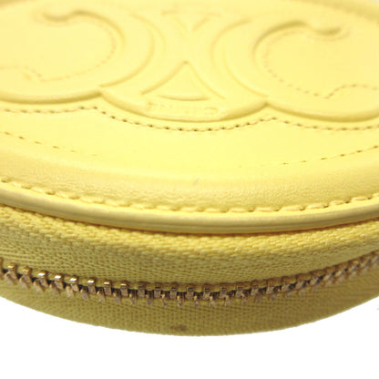 CELINE Coin case 10I483 leather yellow Triomphe