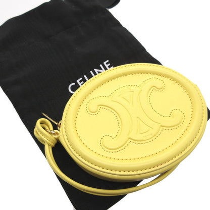 CELINE Coin case 10I483 leather yellow Triomphe