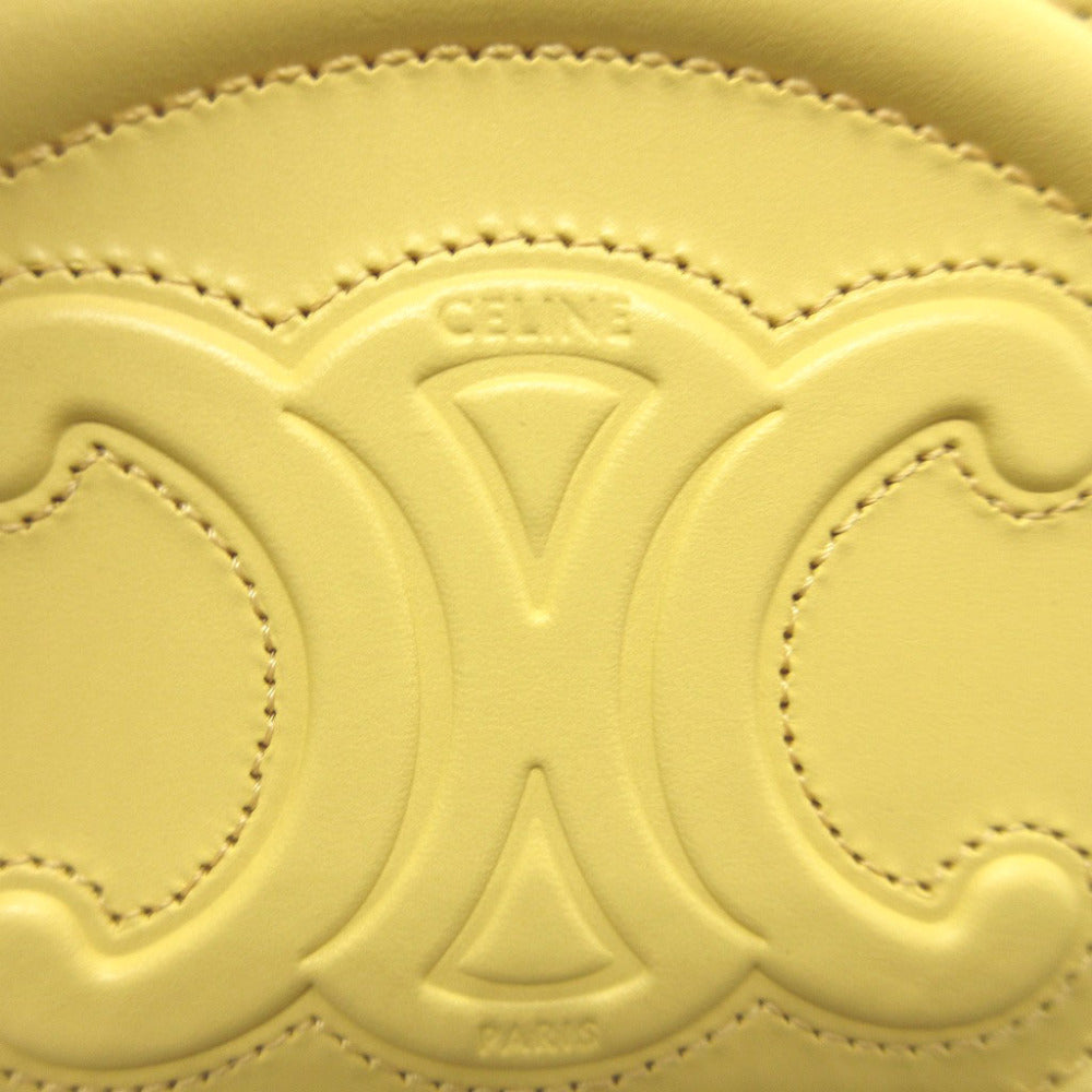 CELINE Coin case 10I483 leather yellow Triomphe