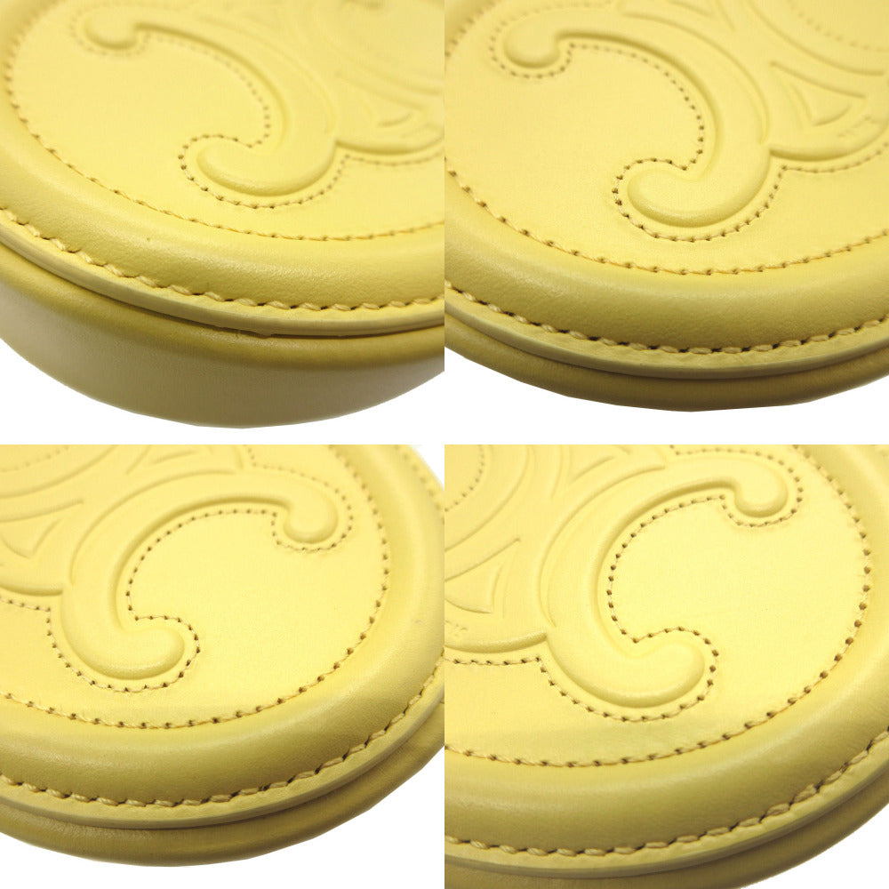 CELINE Coin case 10I483 leather yellow Triomphe