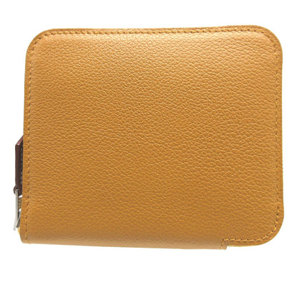 HERMES Coin case Evercolor, Silk caramel Zip Around Azap compact silk in Women(Unisex) Used Authentic