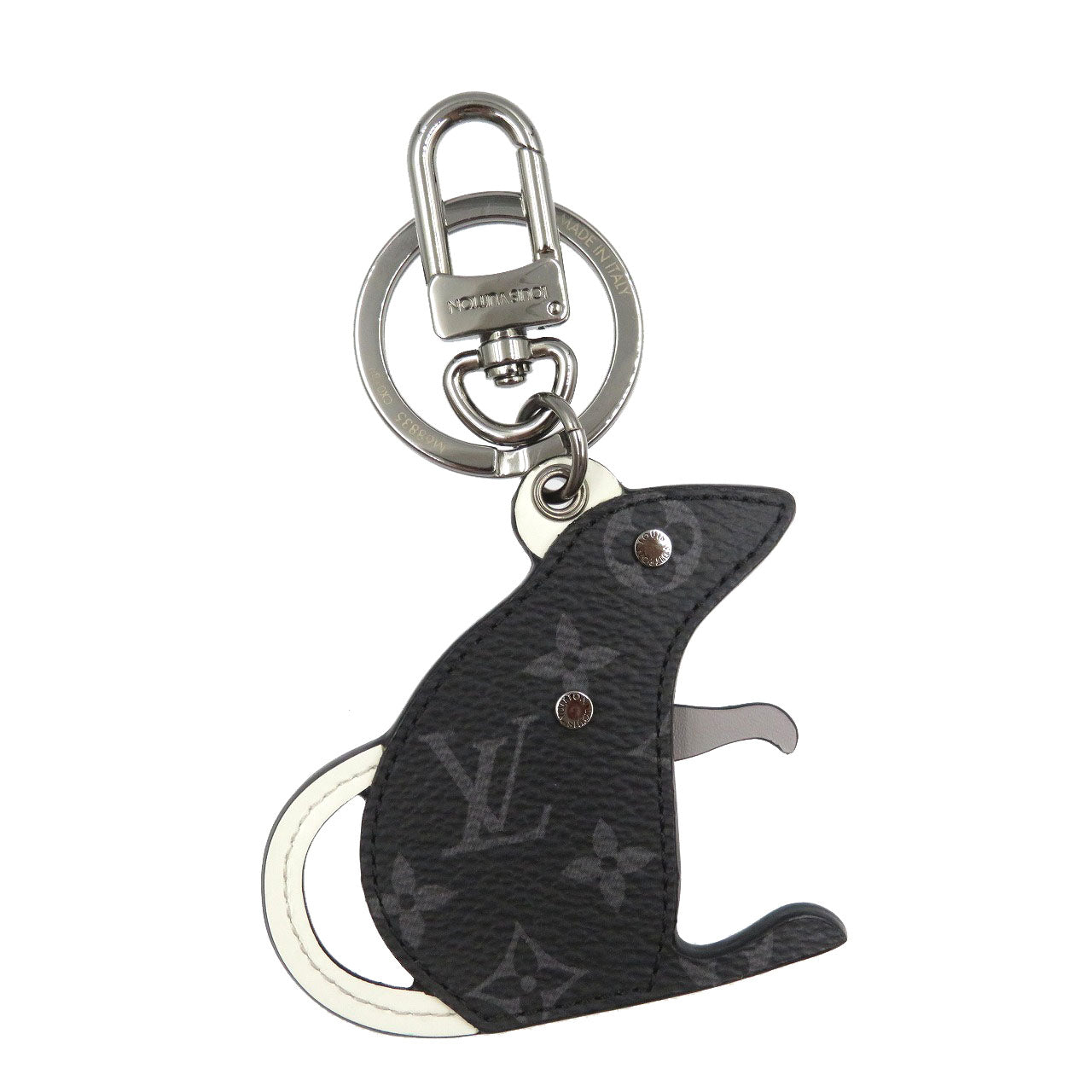 LOUIS VUITTON key ring M68835 Monogram Eclipse, Metal black Monogram Eclipse Portocre LV Rat