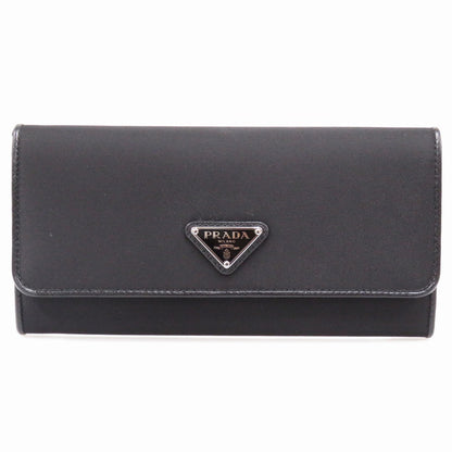 PRADA Long Wallet Purse 1MH132 Nylon, Leather black