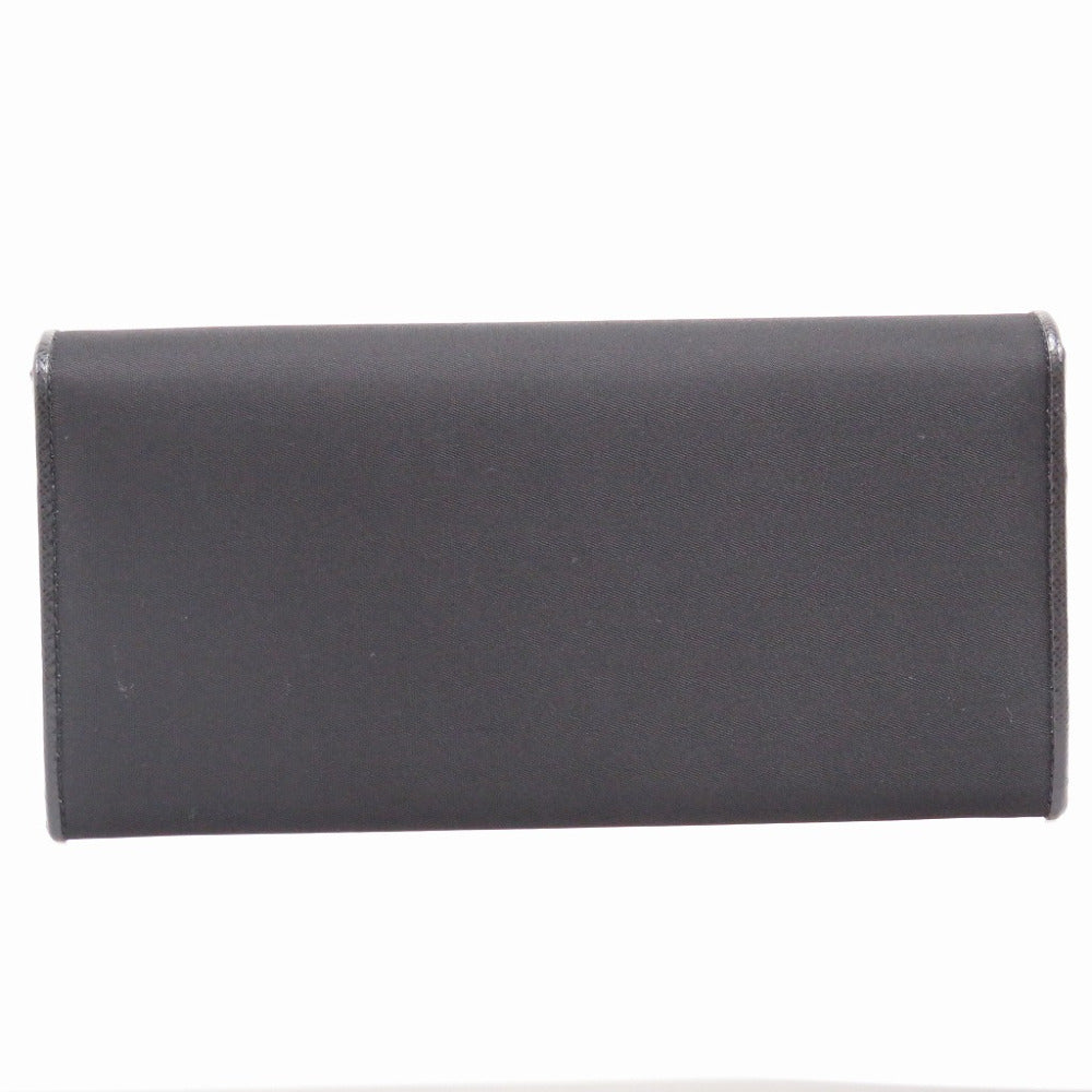 PRADA Long Wallet Purse 1MH132 Nylon, Leather black