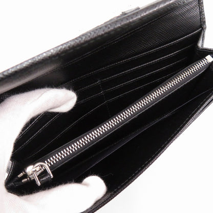 PRADA Long Wallet Purse 1MH132 Nylon, Leather black