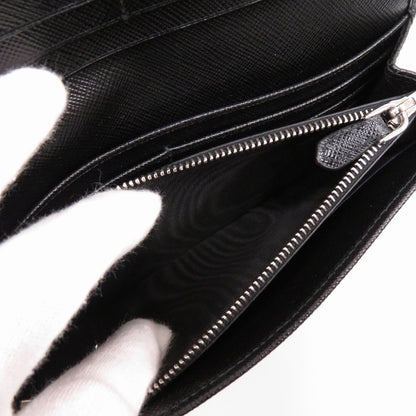 PRADA Long Wallet Purse 1MH132 Nylon, Leather black