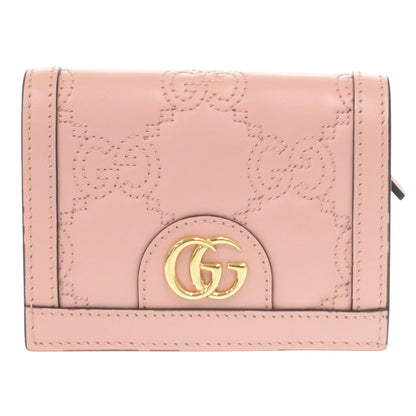 GUCCI Bifold Wallet 723786 leather pink GG matelasse