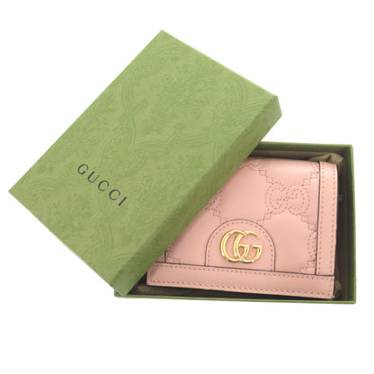 GUCCI Bifold Wallet 723786 leather pink GG matelasse