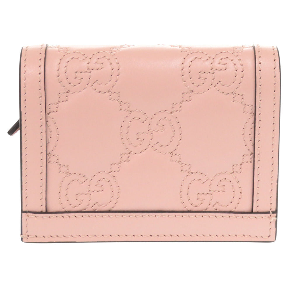 GUCCI Bifold Wallet 723786 leather pink GG matelasse