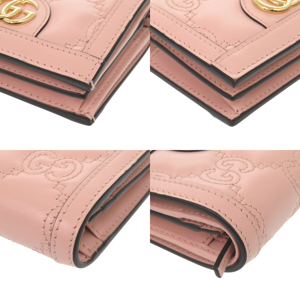 GUCCI Bifold Wallet 723786 leather pink GG matelasse