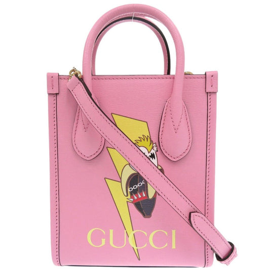 GUCCI Handbag 671623 leather pink Bananya collaboration