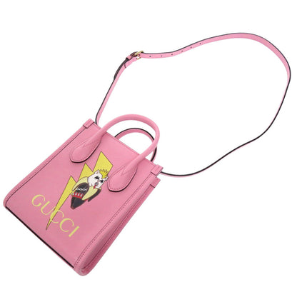 GUCCI Handbag 671623 leather pink Bananya collaboration